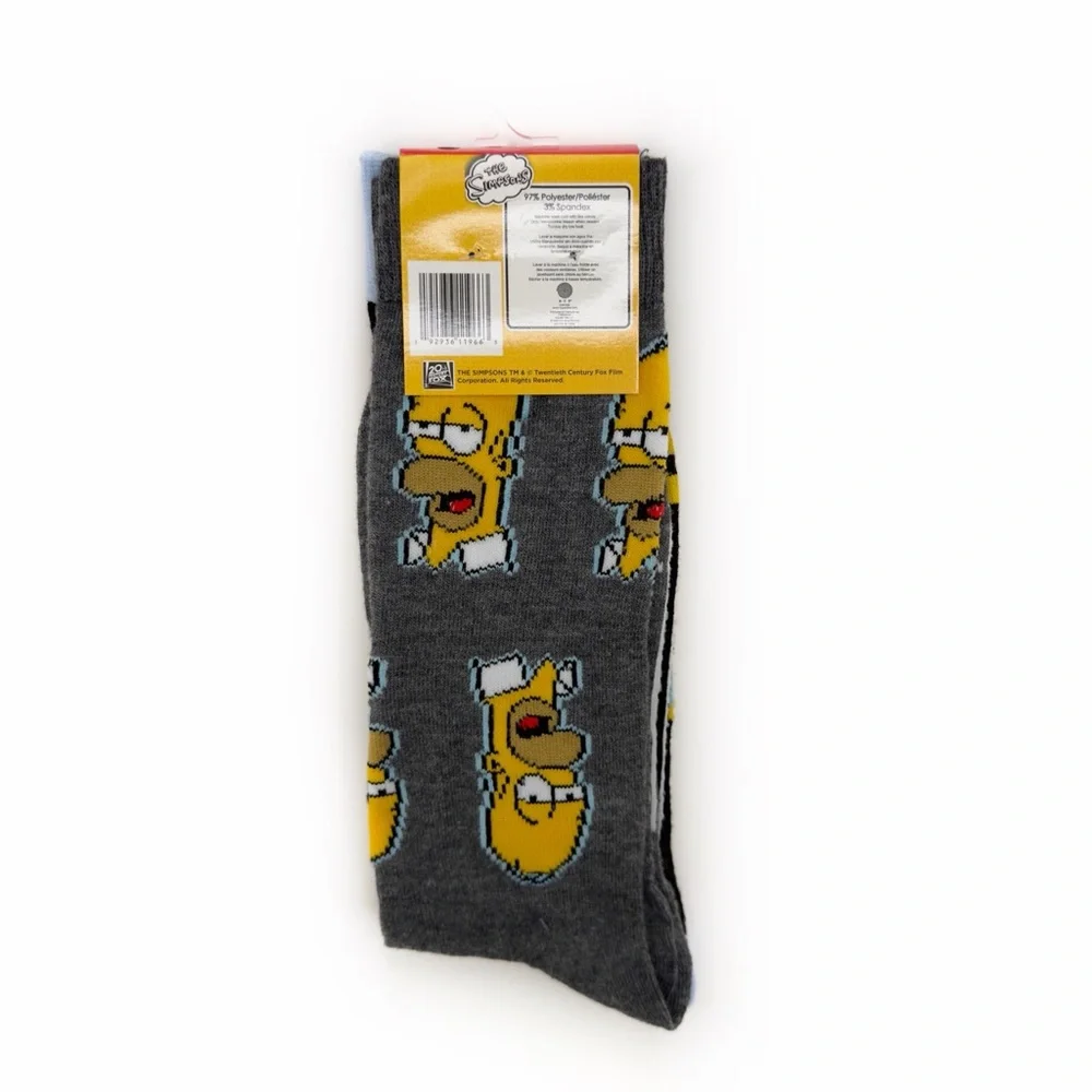 The Simpsons Crew Socks Mens Womens Homer Simpson Funny Gift 90s Y2K NWT New